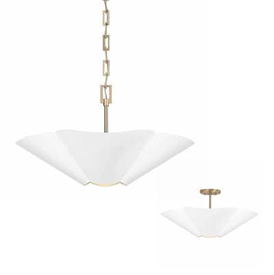 Capital Lighting 23.5'' W X 7.25'' H 4-Light Modern Botanical Dual Mount Pendant in Matte White... by Capital Lighting