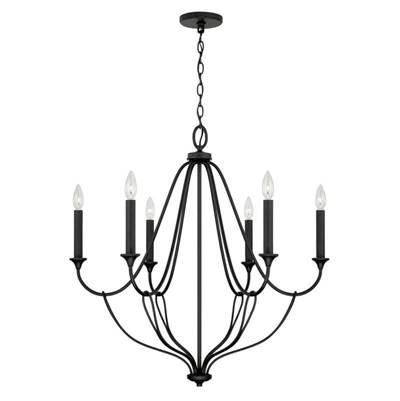 Bentley 6-Light Chandelier in Black Iron by Capital Lighting