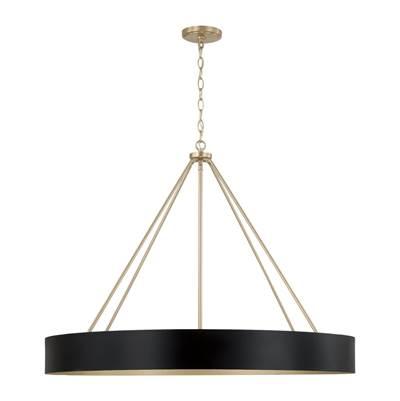 35.75''W x 27.25''H 6-Light Modern Circular Metal Chandelier in Matte Black with Painted Matte Brass Interior by Capital Lighting