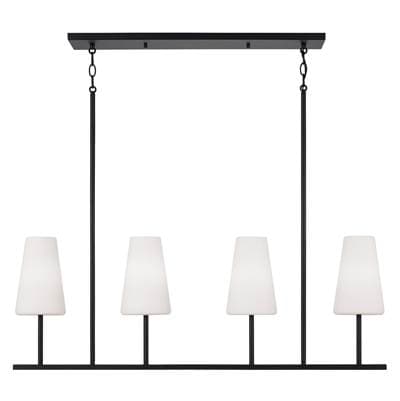 Capital Lighting 43'' W X 15'' H 4-Light Modern Linear Chandelier in Matte Black with Tapered... by Capital Lighting