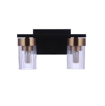 Craftmade Bond Street 2 Light Vanity in Flat Black/satin Brass - Flat Black Satin Brass by Craftmade