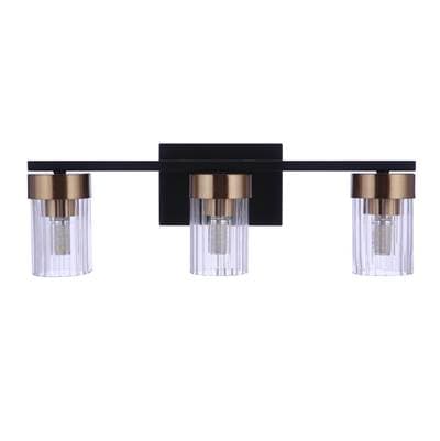 Craftmade Bond Street 3 Light Vanity in Flat Black/satin Brass - Flat Black Satin Brass by Craftmade