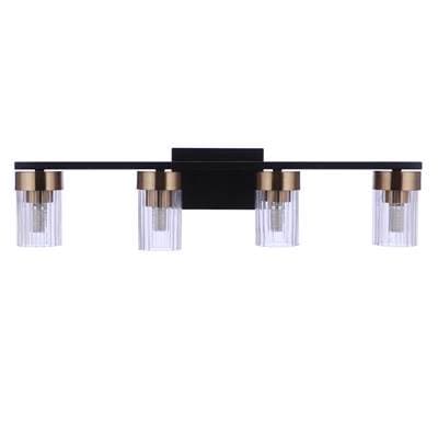 Craftmade Bond Street 4 Light Vanity in Flat Black/satin Brass - Flat Black Satin Brass by Craftmade