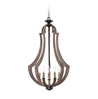 Craftmade Winton 5 Light Foyer in Weathered Pine/bronze by Craftmade