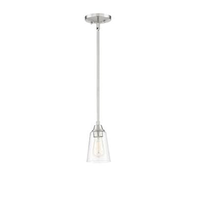 Craftmade Grace 1 Light Mini Pendant in Brushed Polished Nickel (clear Seeed Glass) - Brushed... by Craftmade