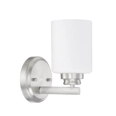 Craftmade Bolden 1 Light Vanity in Brushed Polished Nickel (white Glass) by Craftmade