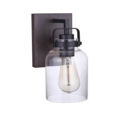 Craftmade Foxwood 1 Light Wall Sconce in Flat Black/dark Teak - Flat Black Dark Teak by Craftmade