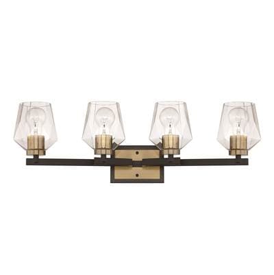 Craftmade Avante Grand 4 Light Vanity in Flat Black/satin Brass - Flat Black Satin Brass by Craftmade