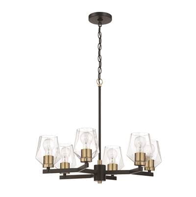 Craftmade Avante Grand 6 Light Chandelier in Flat Black/satin Brass - Flat Black Satin Brass by Craftmade