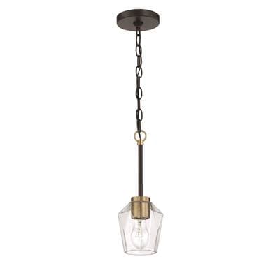 Craftmade Avante Grand 1 Light Mini Pendant in Flat Black/satin Brass - Flat Black Satin Brass by Craftmade