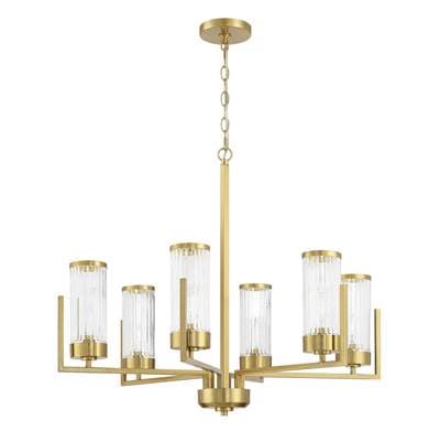 Craftmade Requires 6 Candelabra Base 60 Watt Bulbs (not Included) - Satin Brass by Craftmade