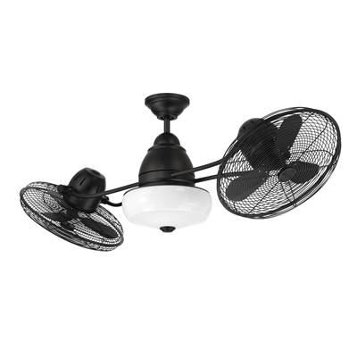 Bellows II 48'' 6-Blade Indoor/Outdoor (Damp) Ceiling Fan in Flat Black w/ Flat Black Blades, Light Kit Included (optional) by Craftmade