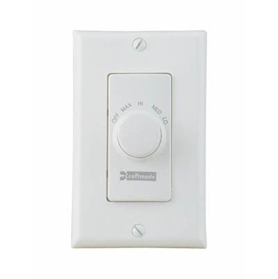 Craftmade 4 Speed Fan Control W/decorative Plate - White