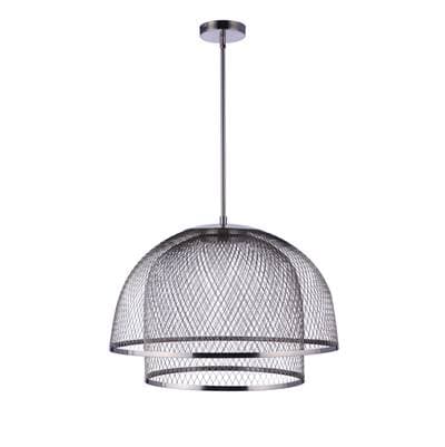 Craftmade 24.25'' Diameter Sculptural Statement Metal Mesh Dome 2 Shade Pendant - Brushed... by Craftmade