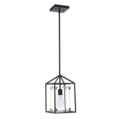 Craftmade Aaron 1 Light Acrylic Pendant in Flat Black/satin Brass - Flat Black Satin Brass by Craftmade