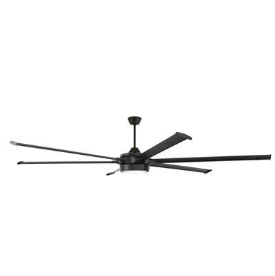 Prost 102'' 6-Blade Indoor/Outdoor (Damp) Ceiling Fan in Flat Black w/ Flat Black Blades; Light Kit Included (optional)