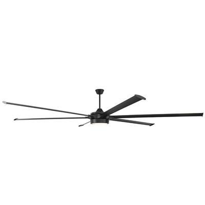 Prost 120'' 6-Blade Indoor/Outdoor (Damp) Ceiling Fan in Flat Black w/ Flat Black/Flat Back Blades, Light Kit Included (optional) by Craftmade