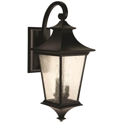 Argent II 3 Light Large Outdoor Wall Lantern in Midnight
