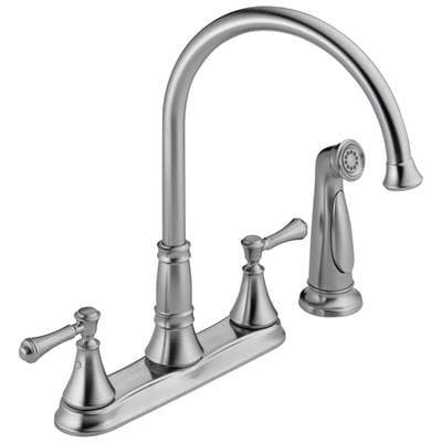 Delta Faucet CassidyE Two Handle Kitchen Faucet with Spray - Arctic Stainless
