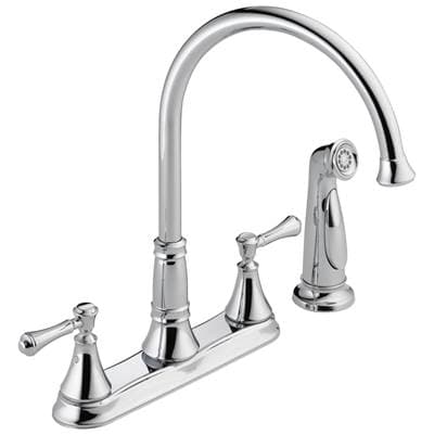 Delta Faucet CassidyE Two Handle Kitchen Faucet with Spray - Chrome