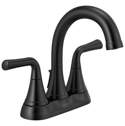 Delta Faucet KayraE Two Handle Centerset Bathroom Faucet - Matte Black