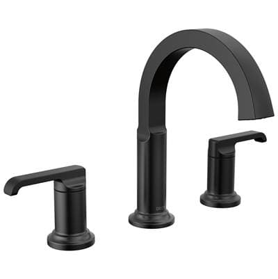 Delta Faucet TetraE Two Handle Widespread Bathroom Faucet - Matte Black