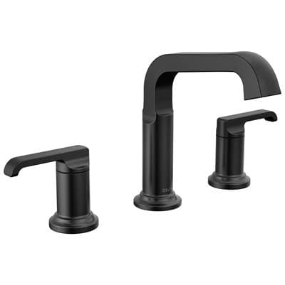 Delta Faucet TetraE Two Handle Widespread Bathroom Faucet - Matte Black