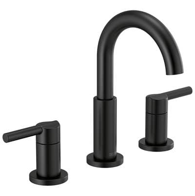 Delta Faucet NicoliE Two Handle Widespread Bathroom Faucet - Matte Black