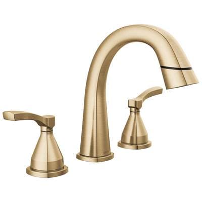 Delta Faucet Stryke Two Handle Widespread Pull Down Bathroom Faucet - Lumicoat Champagne Bronze