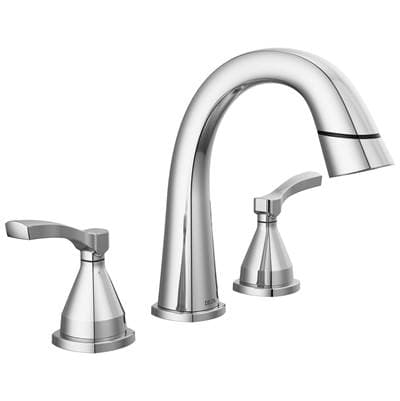 Delta Faucet Stryke Two Handle Widespread Pull Down Bathroom Faucet - Lumicoat Chrome