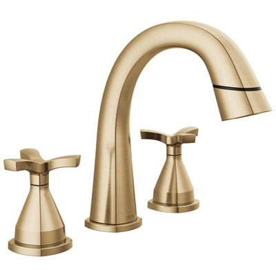Delta Faucet Stryke Two Handle Widespread Pull Down Bathroom Faucet - Lumicoat Champagne Bronze