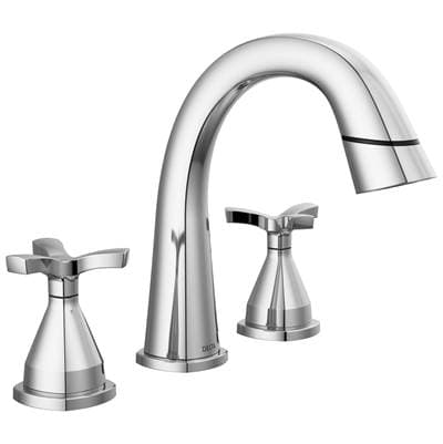 Delta Faucet Stryke Two Handle Widespread Pull Down Bathroom Faucet - Lumicoat Chrome