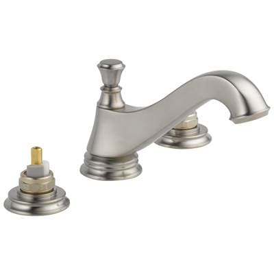 Delta Faucet CassidyE Two Handle Widespread Bathroom Faucet - Low Arc Spout - Less Handles - Stainless by Delta Faucet