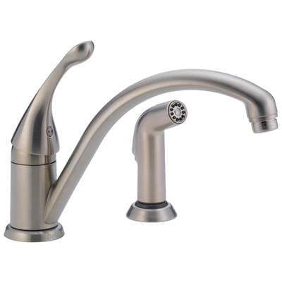 Delta Faucet CollinsE Single Handle Kitchen Faucet with Spray - Stainless