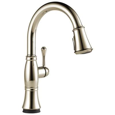 Delta Faucet CassidyE Single Handle Pull-Down Kitchen Faucet with Touch<sub>2</sub>O and ShieldSpray Technologies - Lumicoat Polished Nickel