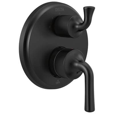 Delta Faucet KayraE Two-Handle Monitor 14 Series Valve Trim with 3-Setting Integrated Diverter - Matte Black