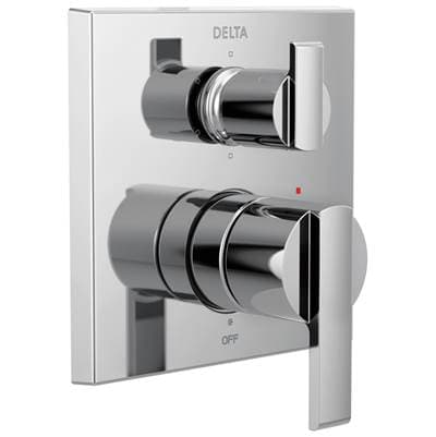 Delta Faucet Ara Angular Modern Monitor 14 Series Valve Trim with 6-Setting Integrated Diverter - Chrome