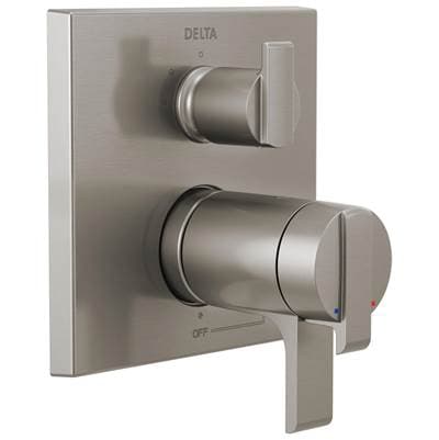 Delta Faucet Ara Angular Modern TempAssure 17T Series Valve Trim with 3-Setting Integrated Diverter - Stainless