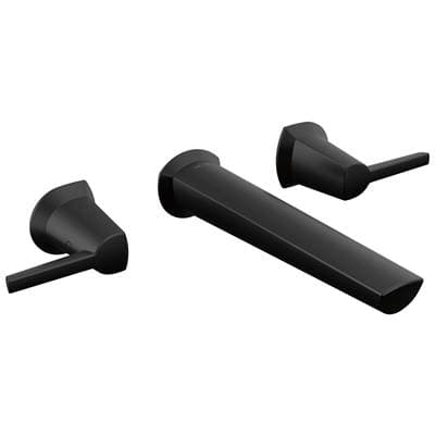 Delta Faucet GaleonE Two Handle Wall Mount Bathroom Faucet - Matte Black