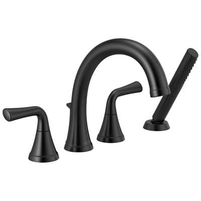 Delta Faucet KayraE Roman Tub Trim with Hand Shower - Matte Black
