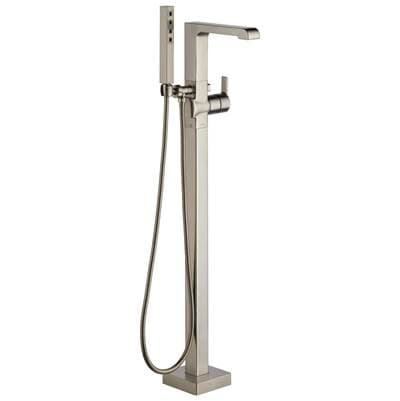 Delta Faucet Ara Single Handle Floor Mount Tub Filler Trim with Hand Shower - Stainless