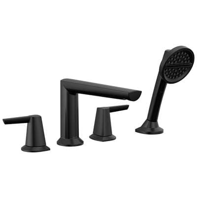 Delta Faucet GaleonE 4-Hole Roman Tub Trim with Hand Shower - Matte Black
