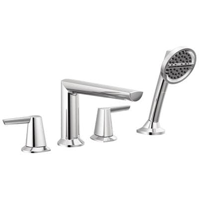 Delta Faucet GaleonE 4-Hole Roman Tub Trim with Hand Shower - Lumicoat Chrome