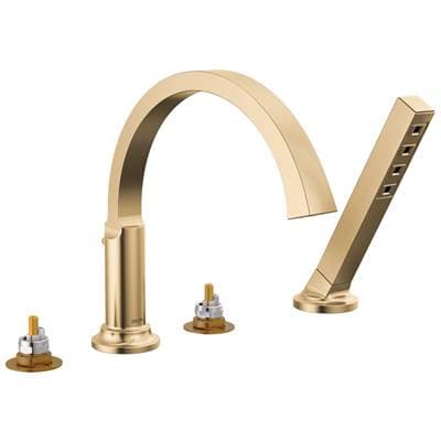 Delta Faucet TetraE Roman Tub Trim with Hand Shower - Lumicoat Champagne Bronze