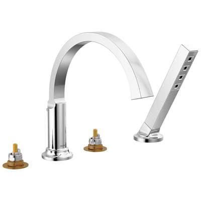 Delta Faucet TetraE Roman Tub Trim with Hand Shower - Lumicoat Chrome