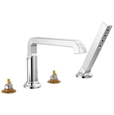 Delta Faucet TetraE Roman Tub Trim with Hand Shower - Lumicoat Chrome