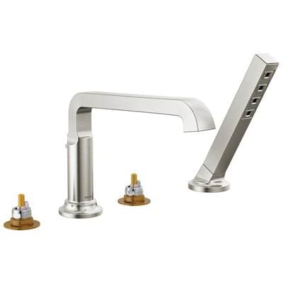 Delta Faucet TetraE Roman Tub Trim with Hand Shower - Lumicoat Stainless