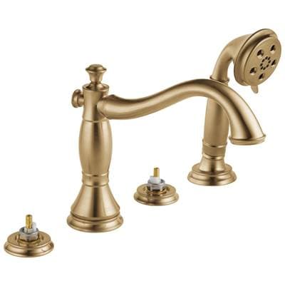 Delta Faucet CassidyE Roman Tub with Hand Shower Trim - Less Handles - Champagne Bronze