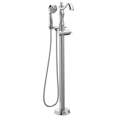 Delta Faucet CassidyE Single Handle Floor Mount Tub Filler Trim with Hand Shower - Less Handle - Chrome