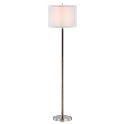 Dolan Design Double Organza Floor Lamp with Shade - Satin Nickel by Dolan Design